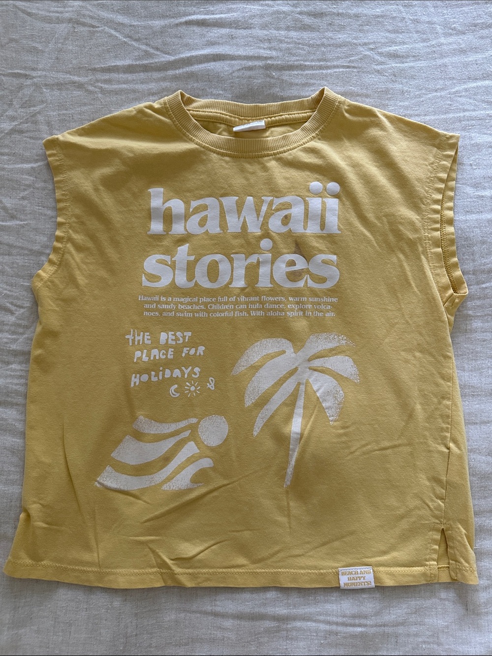 Zara kids Hawaii Stories Kids Sleeveless Tee - Yellow